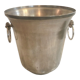 Champagne bucket in food. silver