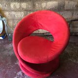 Jaymar Sculptural Post Modern Armchair with Red Spiral Ribbon, 1980s
