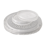 Under the plate and engraved glass bottle bottoms