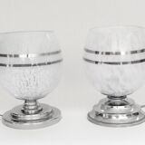 Art deco lamp Clichy glassware silver threads