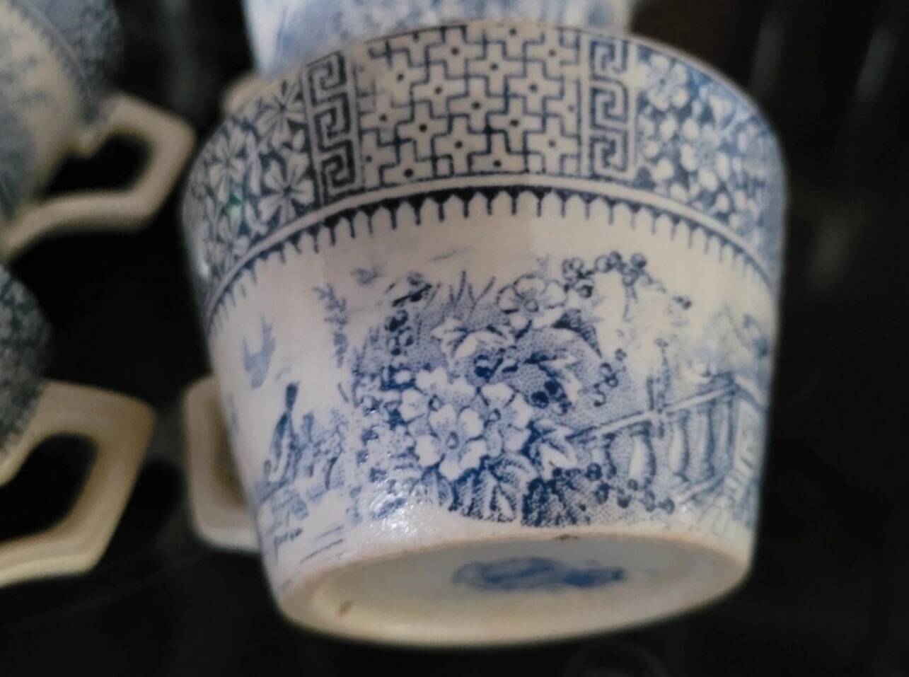 Set of 4 Luneville Lace Cups 1930