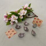 Set of 6 vintage placeholders in the shape of swans