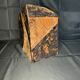 Vintage brown square ceramic vase