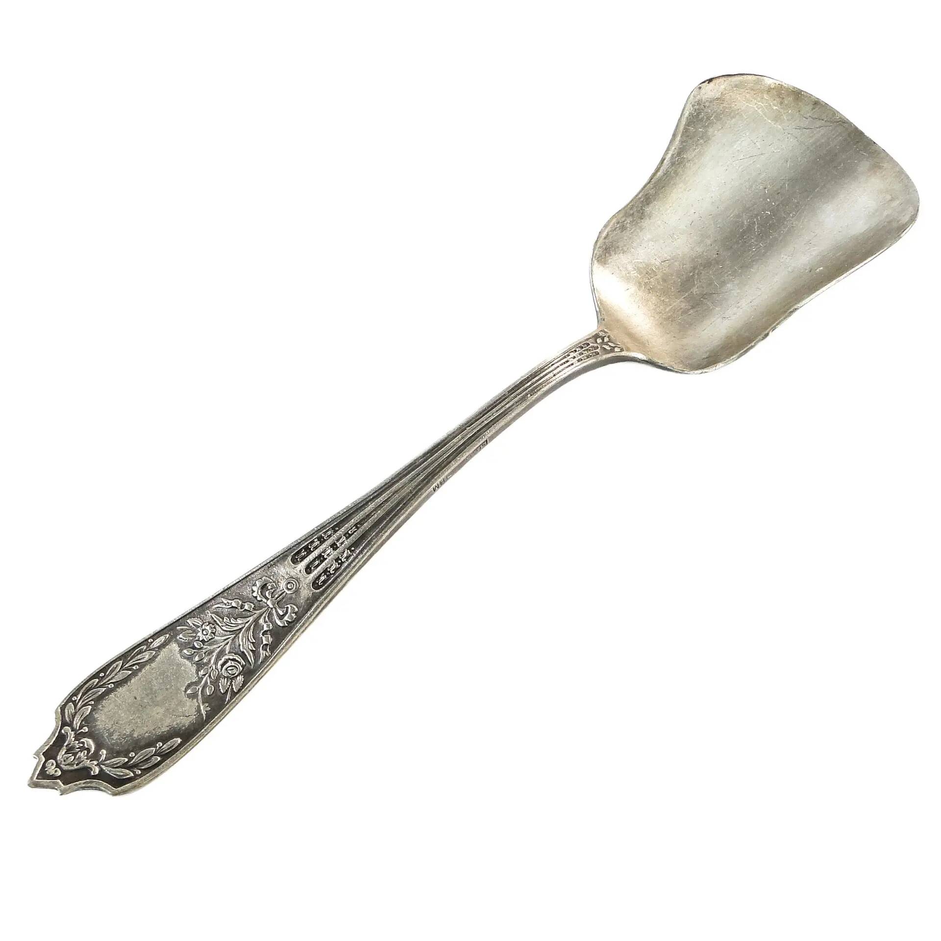 Art Deco sugar spoon, silver-plated brass, Platerstyl, Poland, 1930s