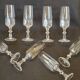 8 flûtes champagne en cristal taillé côtes plates