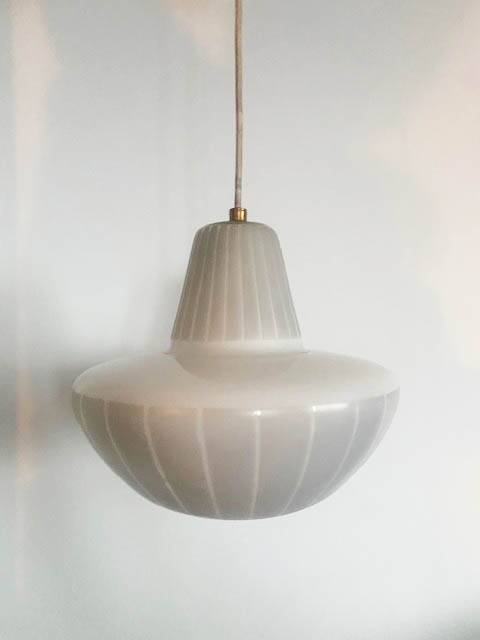 Glass and brass pendant light