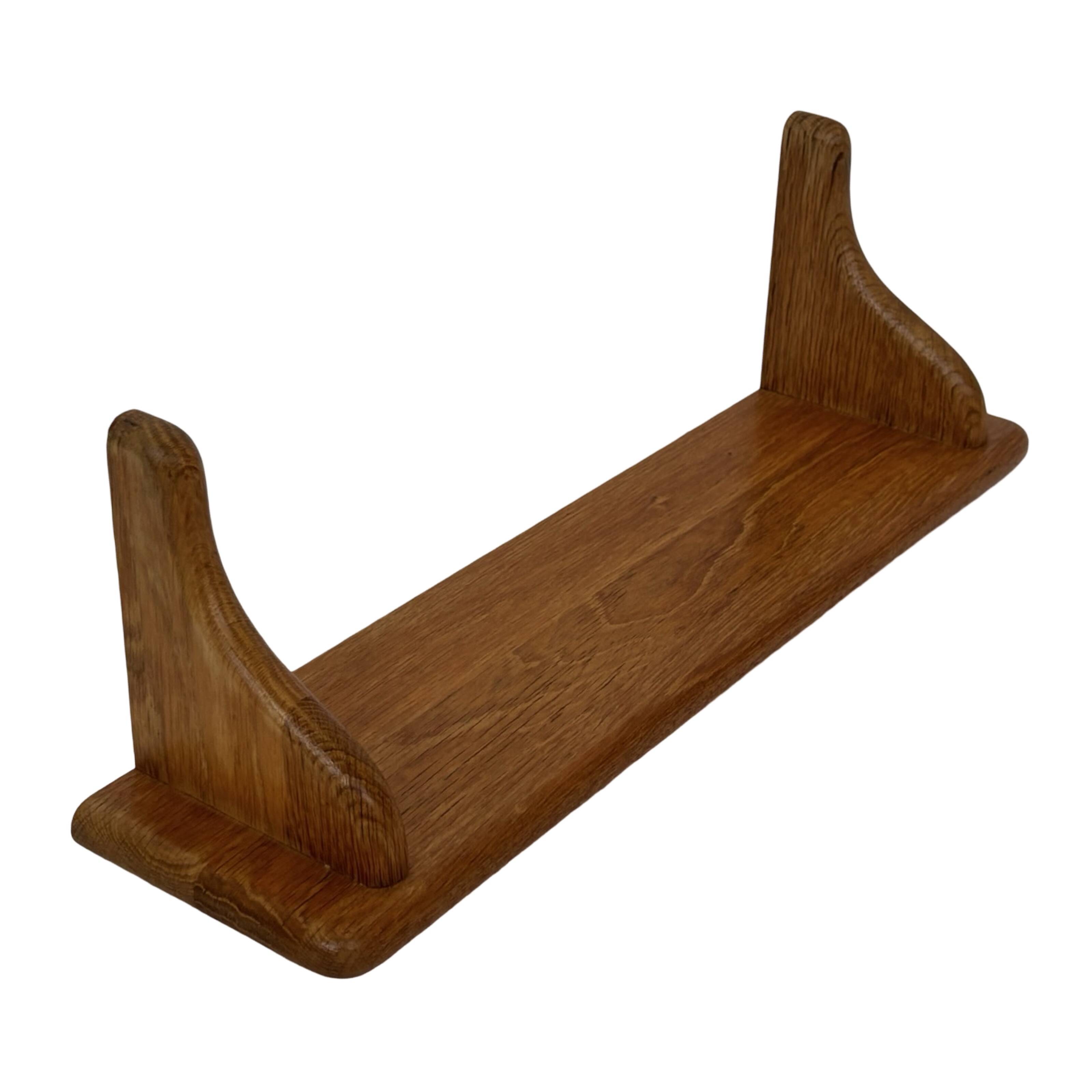 Vintage book shelf wall rack 1970s wood minimalist design