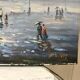 Painting seascape sailboats signed vintage