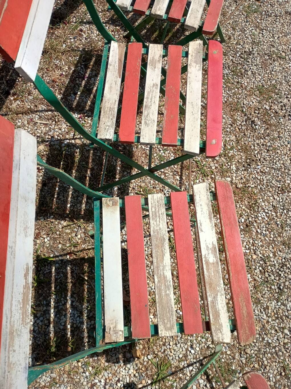 6 folding metal bistro chairs from the 1930s