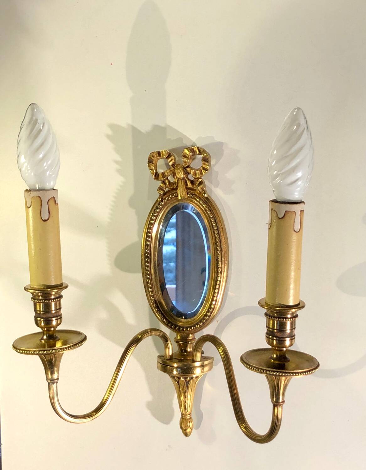 Louis XVI Wall Lamp Lucien Gau Mirror