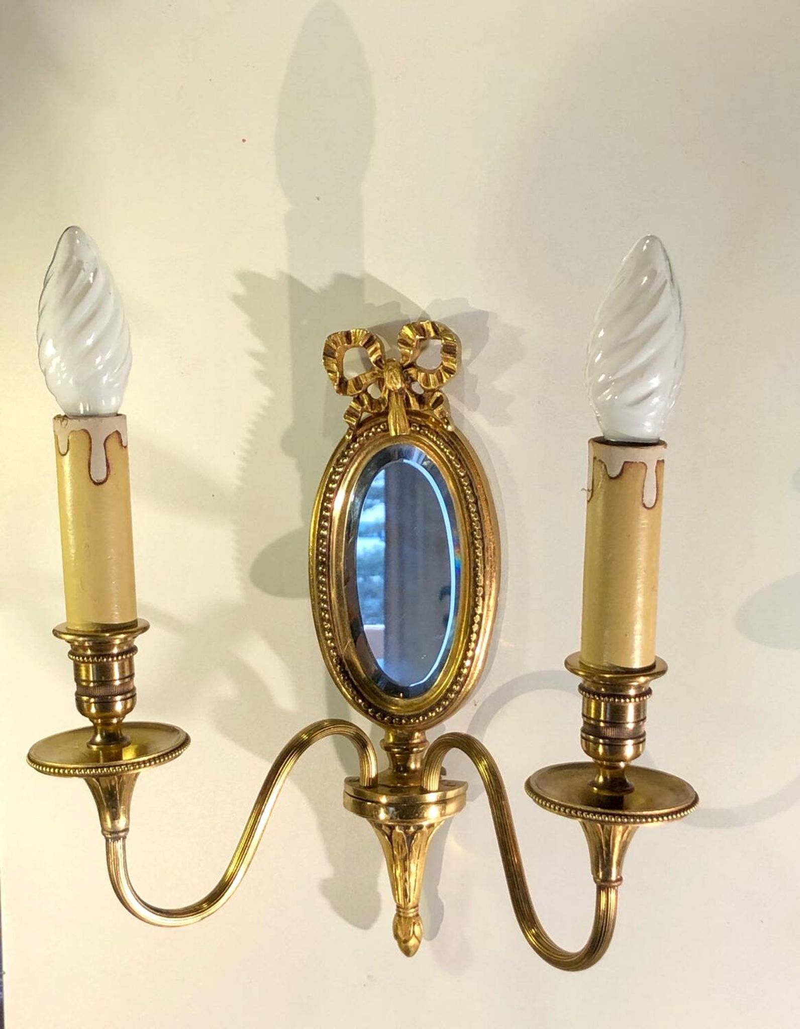 Louis XVI Wall Lamp Lucien Gau Mirror