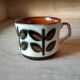 Set of 6 tea or coffee cups, ceramic Boch series Rambouillet in the 1960