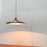 Postmodern Italian vintage brass suspension UFO model S-481 by Luci Italia, 1970s.