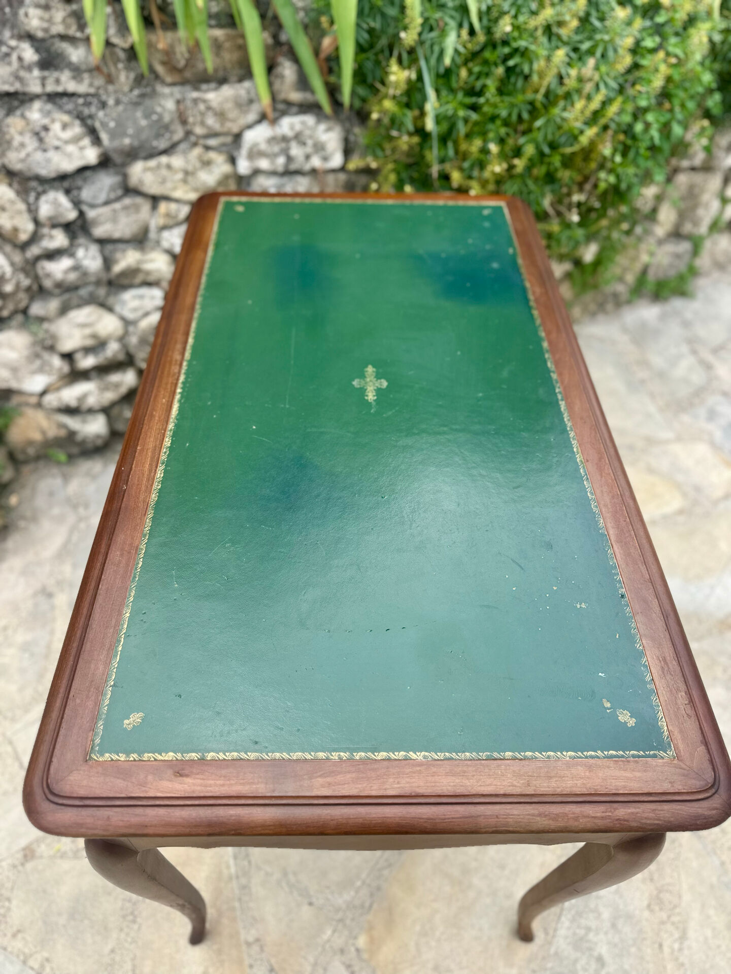 Small Flat Desk in Solid Wood in Louis XV style.