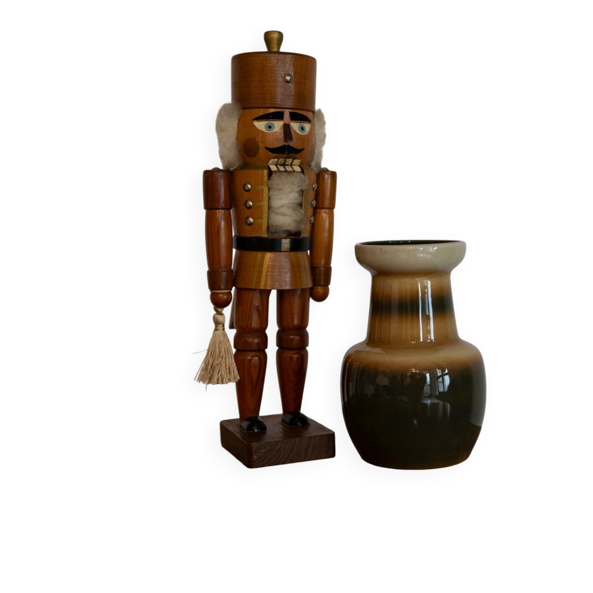 Beige ceramic pot mid-century - Poland, 1960s
