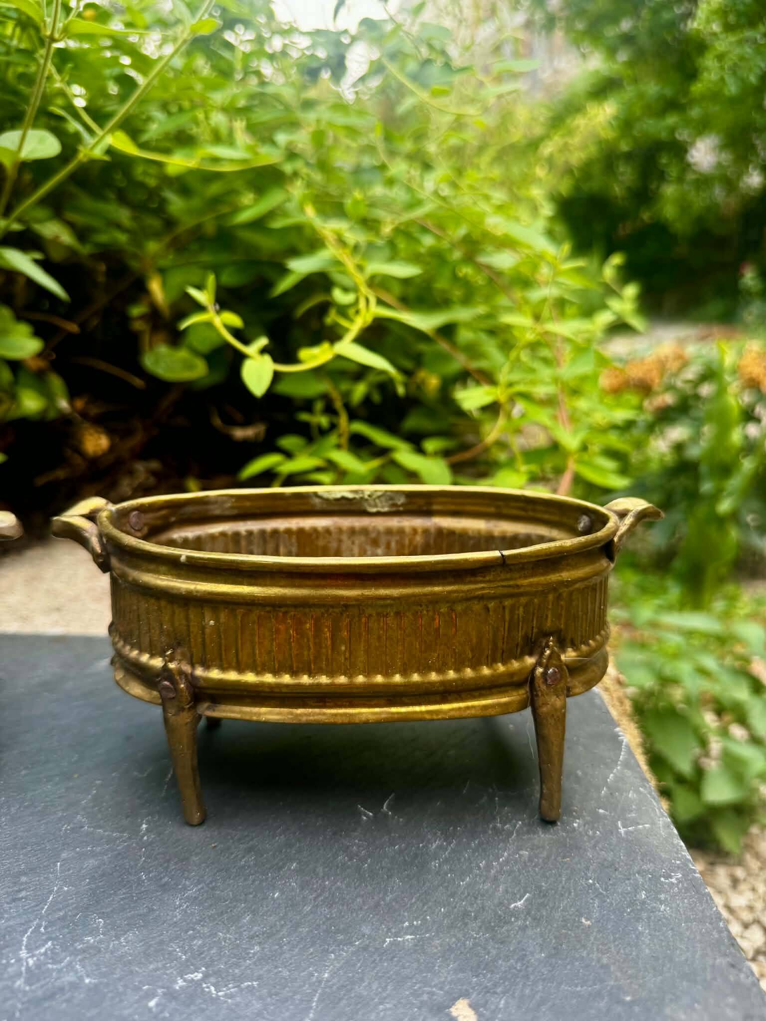 2 Art Nouveau brass planters