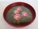 antique round wooden tray with rose decorations
