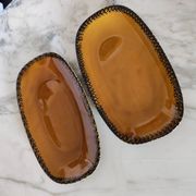 Duo of oval Gien earthenware dishes