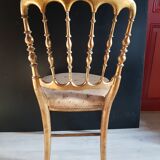 Set of 3 gilded chairs in Napoleon III style - Stamped Faubourg Saint Antoine