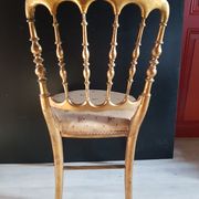 Set of 3 gilded chairs in Napoleon III style - Stamped Faubourg Saint Antoine
