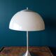 Lampe champignon blanche et alu brossé