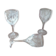 3 verres à pied en cristal de France