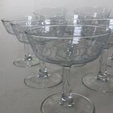 Set of 11 cups to serious champagne edged swirls white