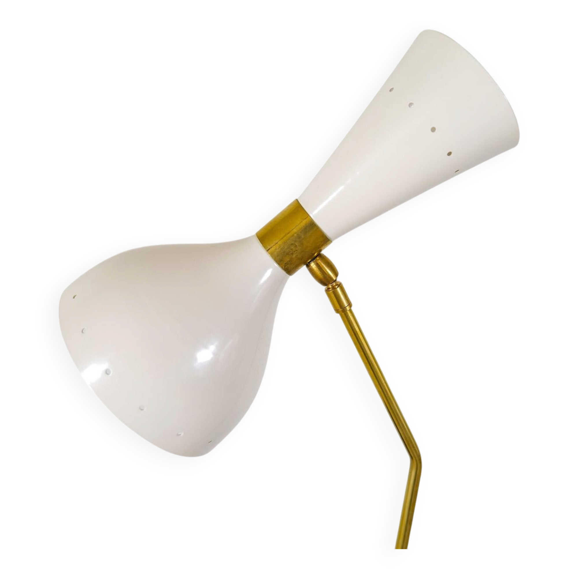 Modern Italian Table Lamp in Brass and Metal, Stilnovo Style