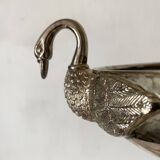 Silver plate with swan heads