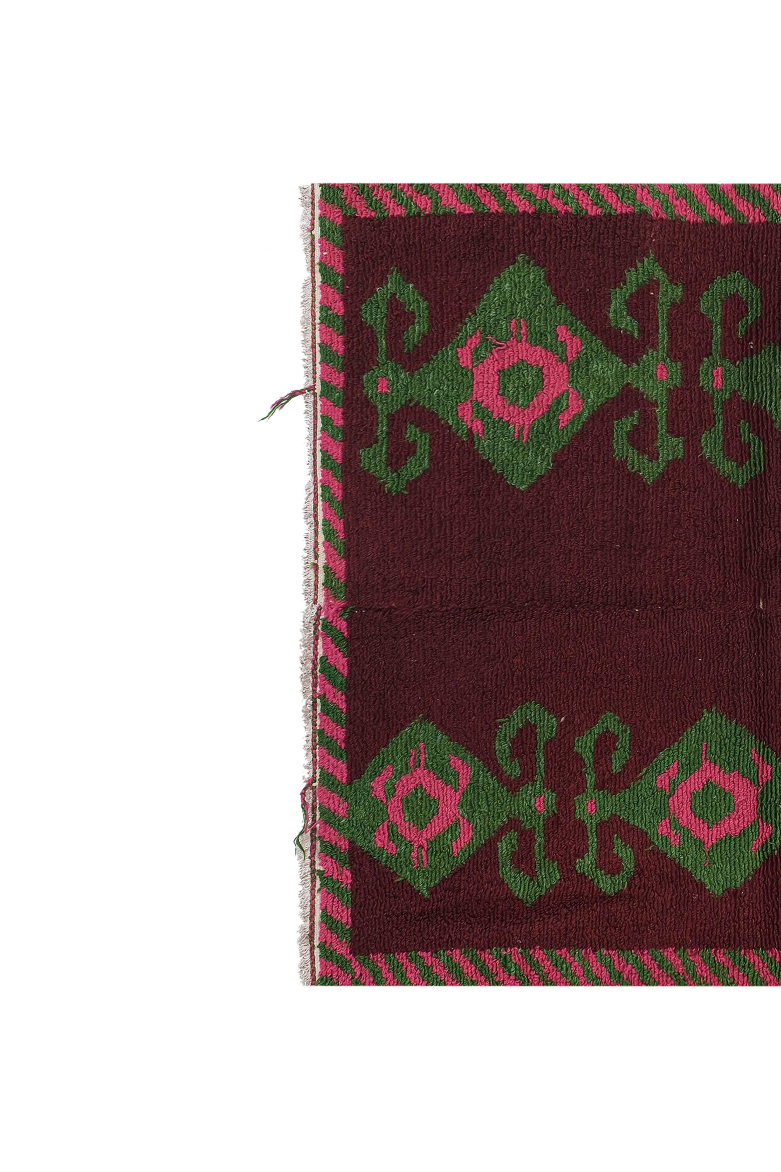 Tapis vintage turc de oushak tissé à la main 128x141 cm
