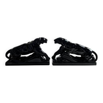 Pair of Art Deco lioness sculptures