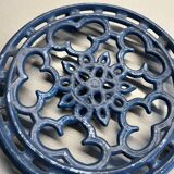 Old blue cast iron trivety