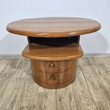 Solid teak TV table with swivel top, Silkeborg, Denmark, 1960s/1970s.