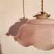Powder pink opaline hanging and golden woven cord