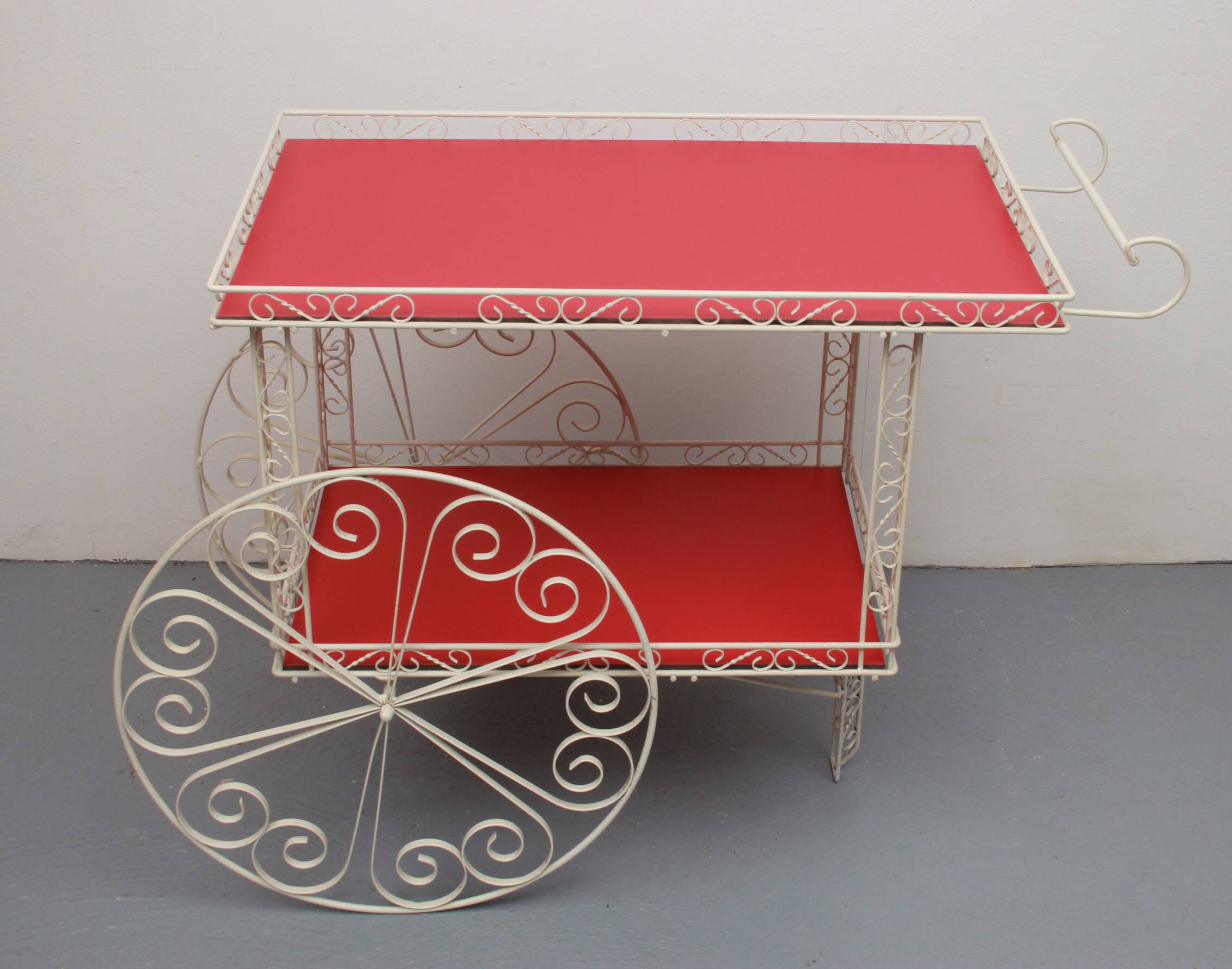 1950s French serving trolley for garden