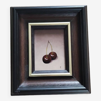 Nature morte miniature "cerises"