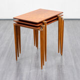 Set of three tables gigognes years teak, Edition Opal, Vintage