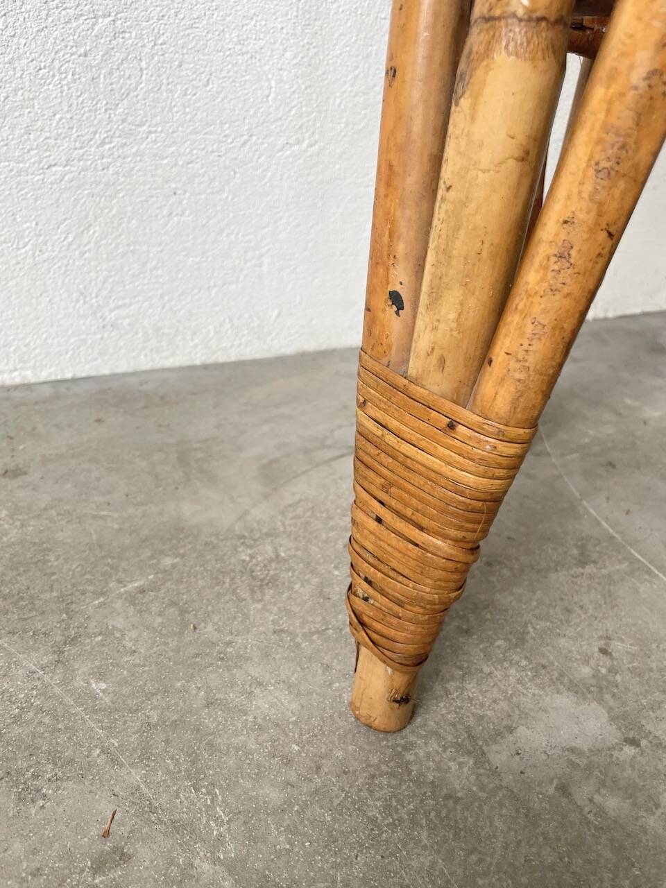 Pair of high rattan stools
