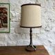 Pied de lampe de table en fer et cuir par Jean-Pierre Ryckaert - 1950