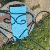 6 damask cotton towels tinted emerald blue
