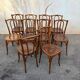 10 varnished patterned bistro chairs