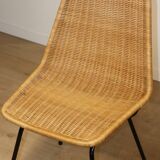 Vintage "Italia 100" model chair by Rotanhuis in woven wicker, 1950s