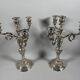 Pair of rocaille candelabra in solid 950 silver Louis XV style