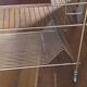 wooden and brass vinyl door trolley from the 1960s/1970s