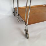 Vintage coffee table, bar, folding side table on wheels