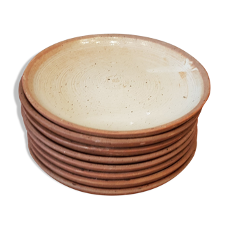 8 sandstone dessert plates