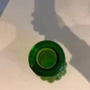 Vase soliflore " Génie Bottle" à bulles en verre vert Empoli