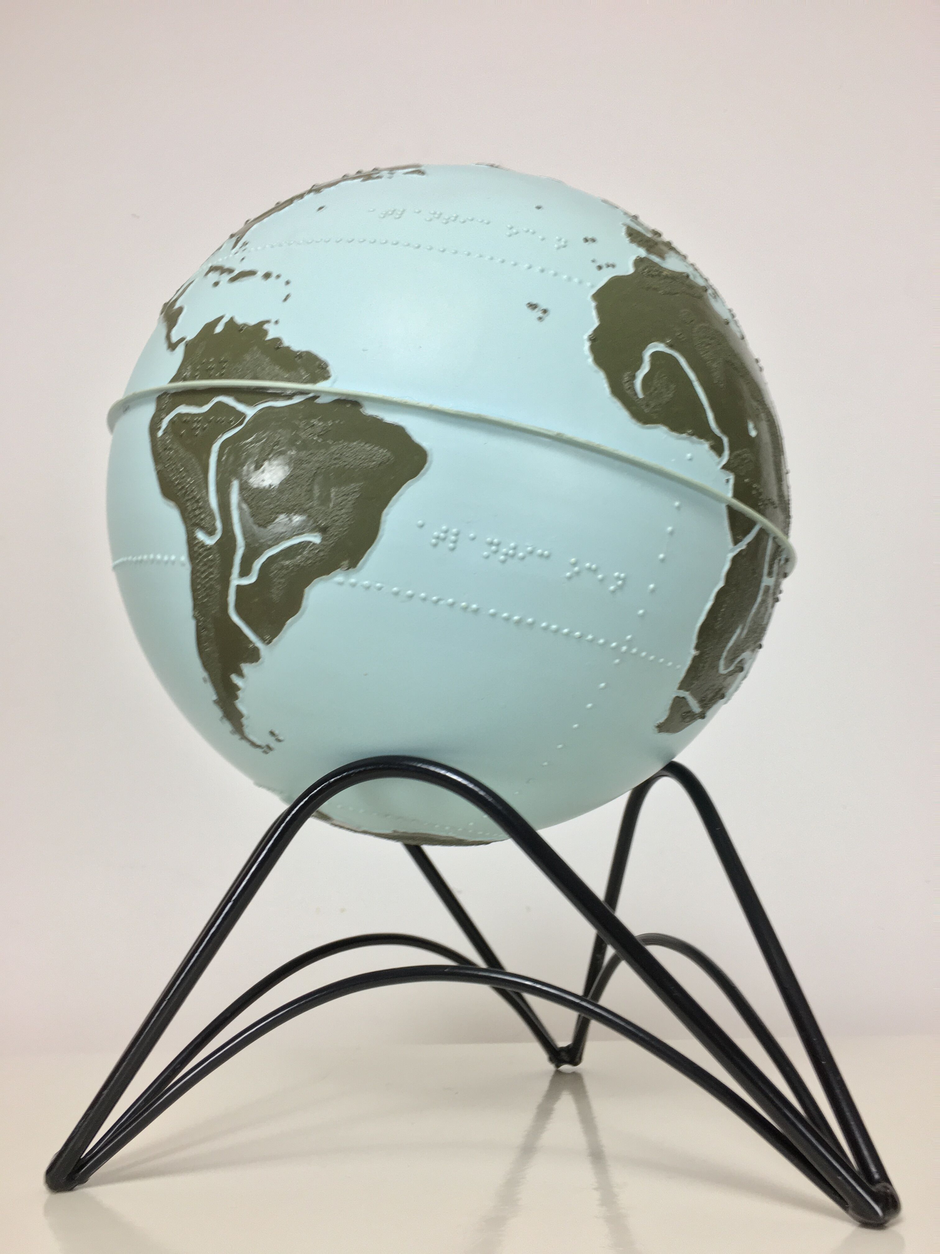 Earth globe in vintage Braille for the visually impaired