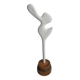 Sculpture d’inspiration biomorphique, sur socle en bois industriel, 37 cm