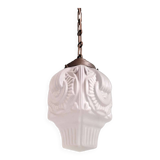 Art Deco suspension in frosted pressed moulded glass, 1920s-30s.